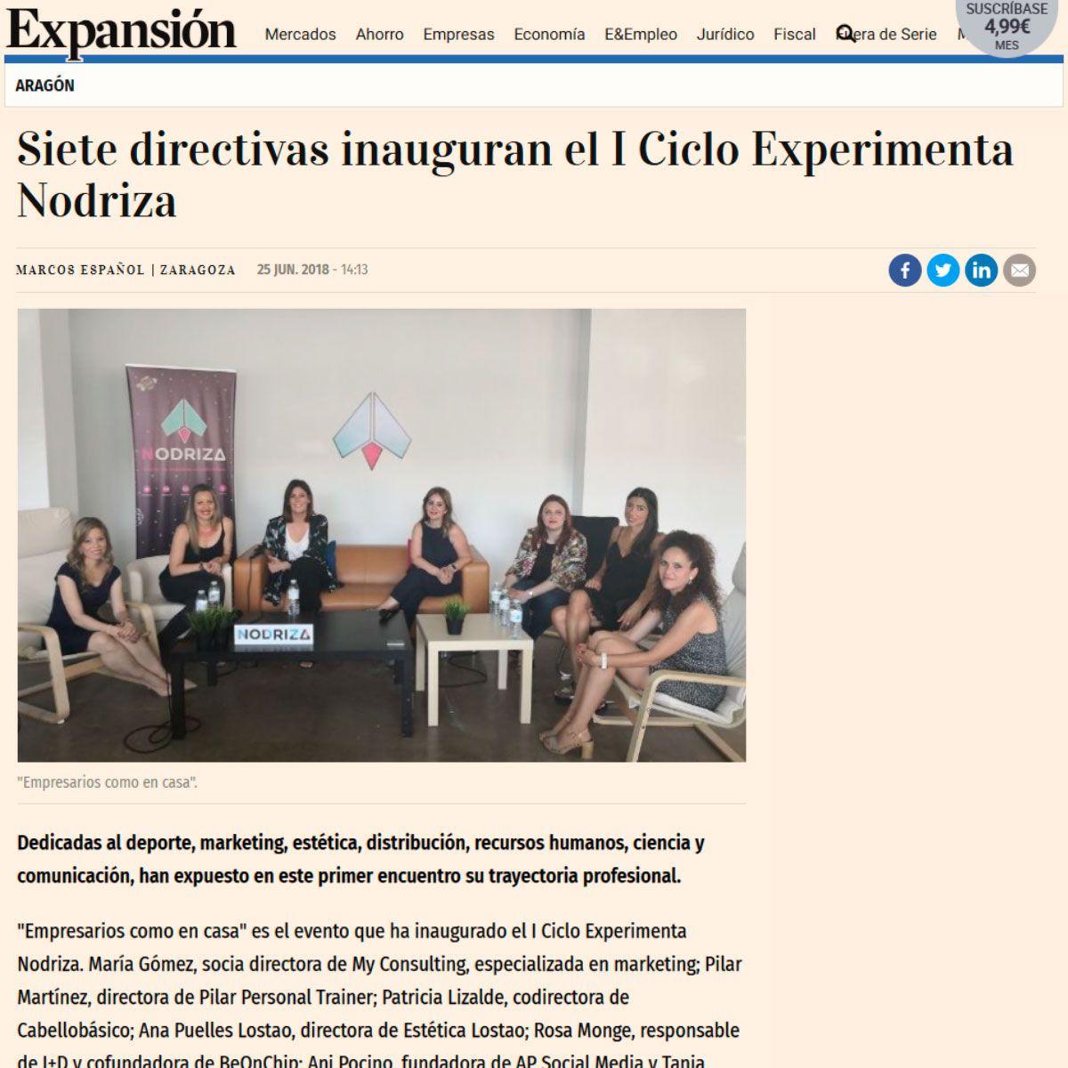 Siete directivas inauguran el I Ciclo Inagura Nodriza