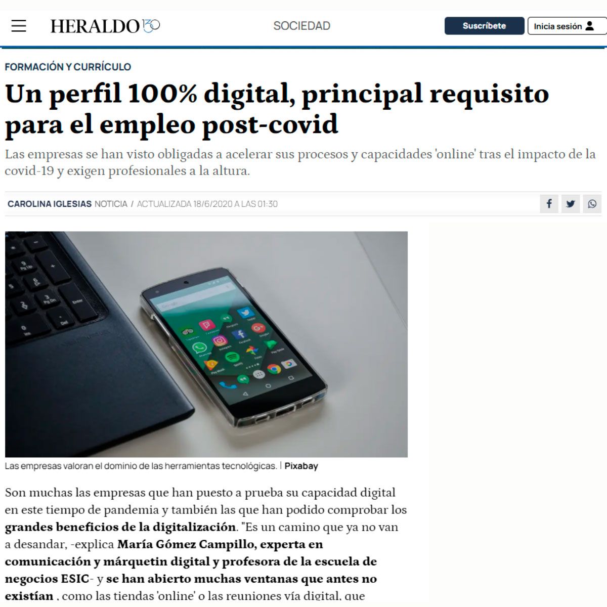 Un perfil 100% digital, principal requisito para el empleo post-covid