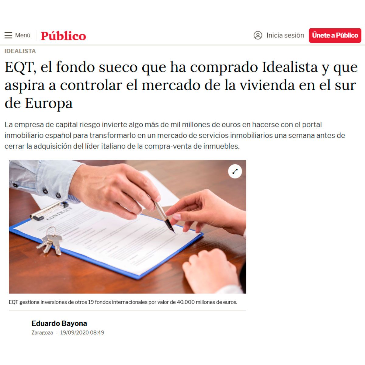EQT, el fondo sueco que ha comprado Idealista y que aspira a controlar el mercado de la vivienda en el sur de Europa
