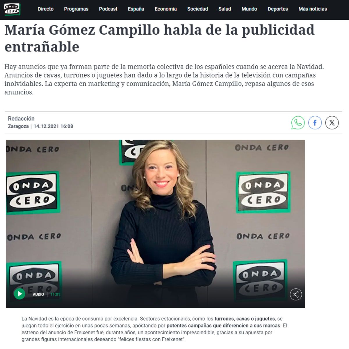 María Gómez Campillo habla de la publicidad entrañable