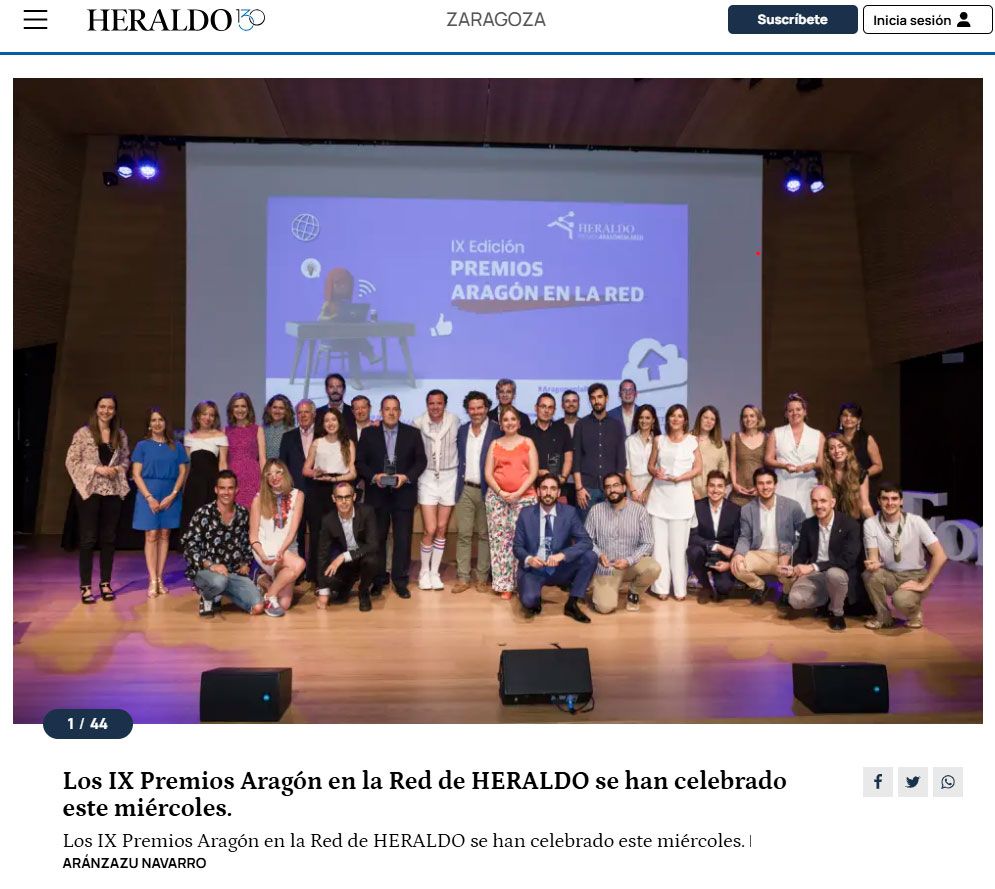 IX Premios Aragón en la red. La digitalización aragonesa obtiene su reconocimiento